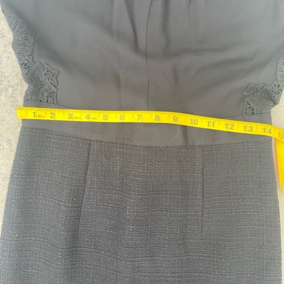 Rebecca Taylor Women's Sleeveless Tweed and Lace Dress Size 6 - Picture 6 of 13